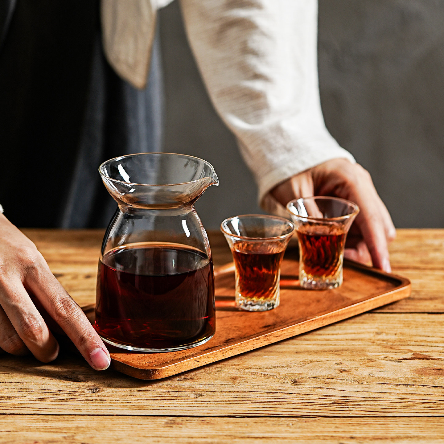 玻璃手冲咖啡耐高温透明分享壶高颜值小杯白酒壶分酒器高级感家用