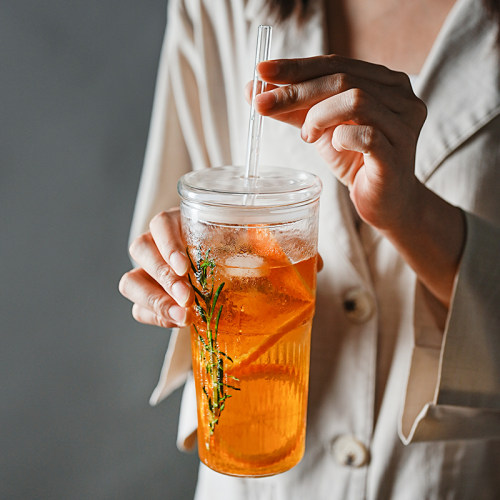 玻璃杯吸管杯女ins大容量喝水杯