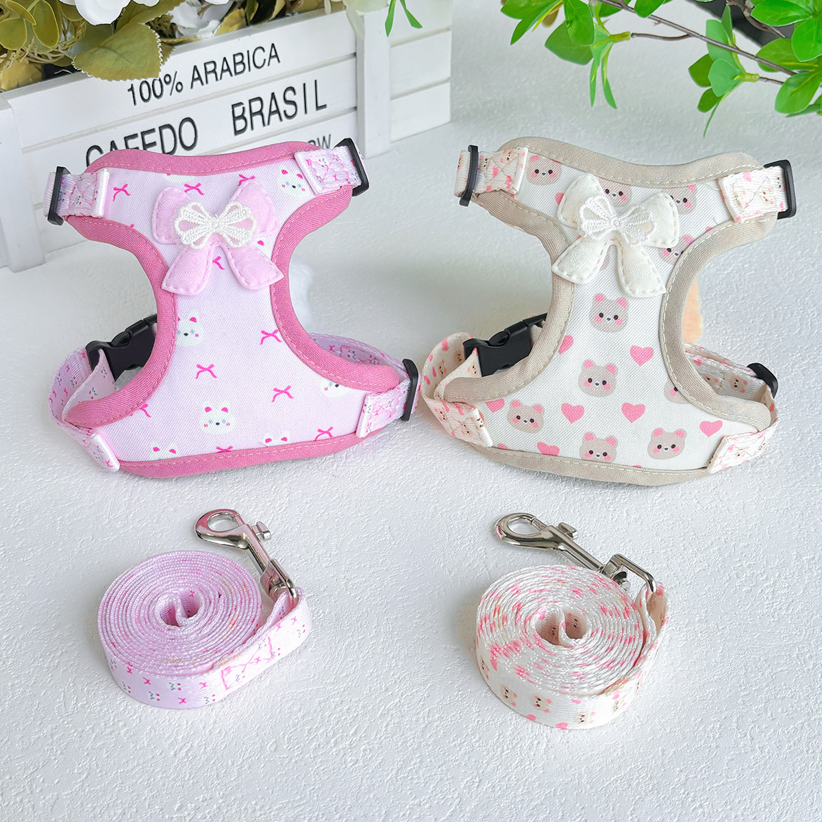 公仔宠物牵引绳狗狗猫咪原创颜值防挣脱宠物胸背小型犬胸背带套装