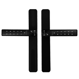 免改孔断桥铝智能锁庭院户外密码锁平移推拉门铝合金玻璃门指纹锁