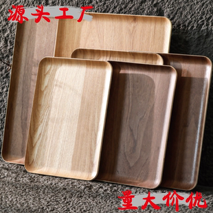 長方形木制托盤水果盤零售盤西點蛋糕木制自助餐烘焙店展示托盤