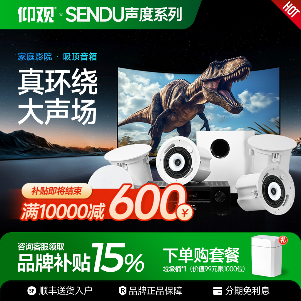 仰观SENDU声度PX6吸顶音响家庭用影院套装蓝牙5.1客厅吊顶环绕音