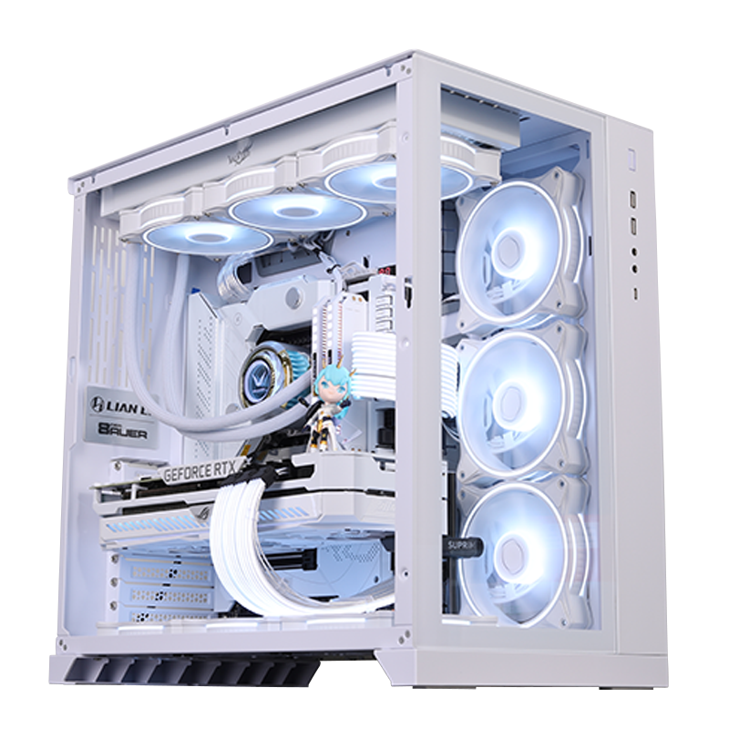 i9 14900K包豪斯纯白色海景房定制高配水冷电脑主机diy组装机台式