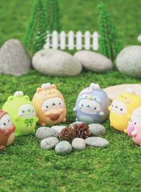 韩国正版MOLANG土豆兔萌浪兔动物系列限定可爱盲盒手办摆件