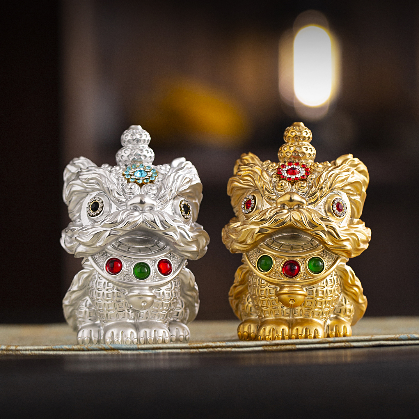 创意国风醒狮舞狮摆件家居办公室工位桌面茶桌茶宠装饰品生日礼物