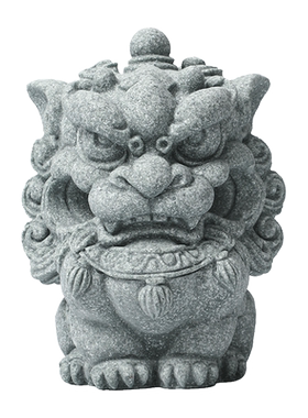 国风石头麒麟石狮子工艺品