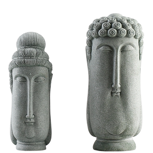 青砂石佛头装饰品摆件桌面创意微景观鱼缸盆景造景佛像家居摆设