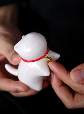 迷你萌小猫可爱茶宠摆件茶玩小摆设陶瓷摆件纸镇笔架笔搁送礼猫咪