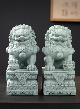 石狮子摆件一对镇宅故宫狮大门庭院阳台造景看门门口吉祥物装饰品