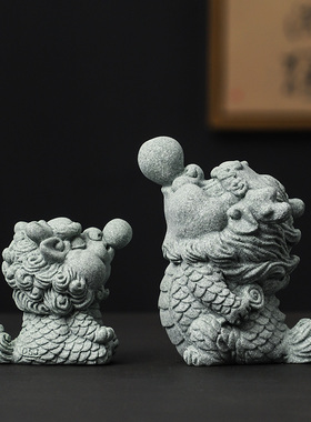 新中式创意泡泡龙家居桌面装饰治愈系摆件茶宠鱼缸造景工艺品礼品