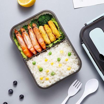 日式学生饭盒加厚PP塑料材质分格隔餐盒上班族便当盒可微波炉加热