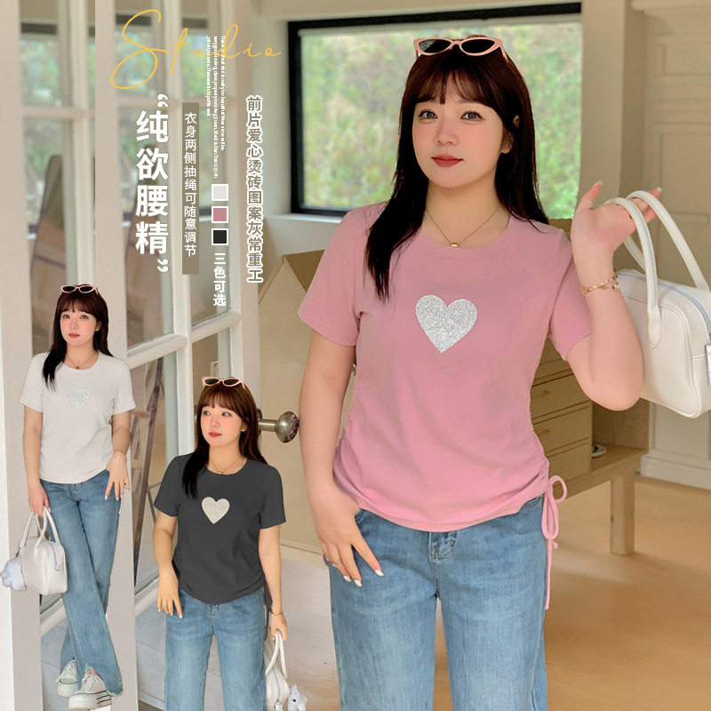 金影奇大橘子豆腐小姐妃儿红杨天真大码女装旗舰戛纳家t恤女胖mm