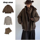 三件装 日系复古美拉德棕色棉衣男立领加厚保暖宽松棉袄面包服外套