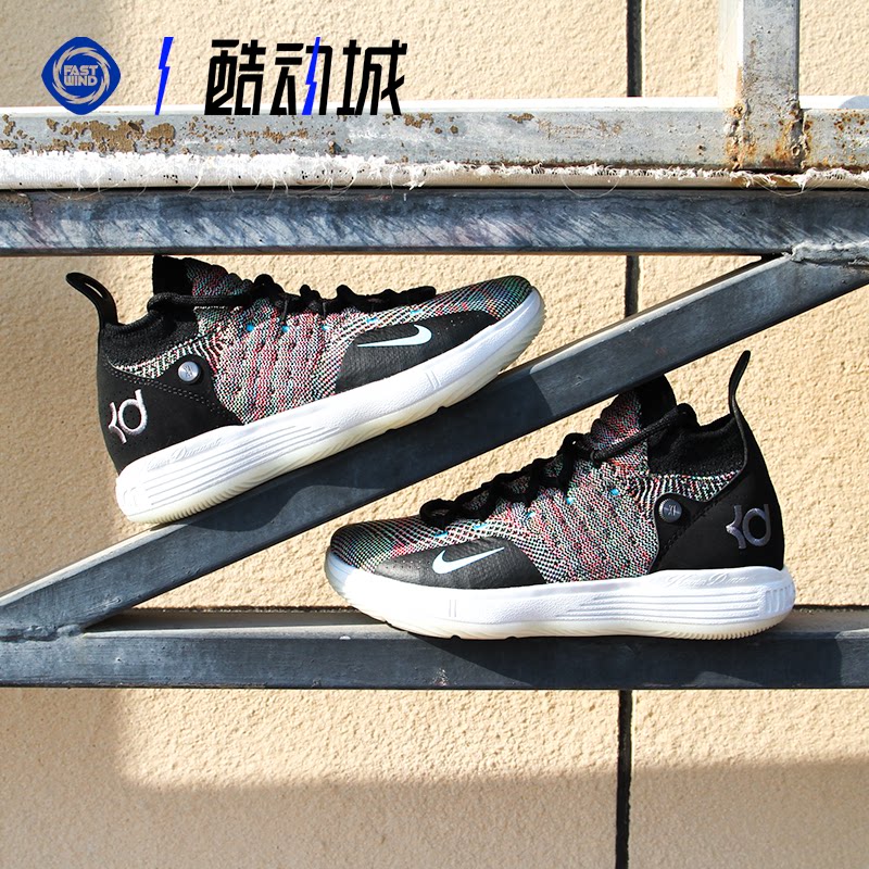 nike/耐克 kd11 gs 杜兰特11女彩虹大童运动实战篮球鞋ah3465-001