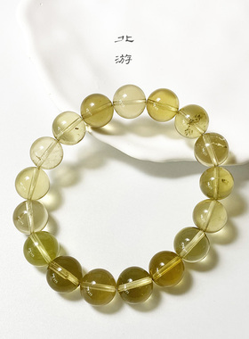 天然柠檬黄水晶手串女招财转运单圈手链男简约饰品首饰生日礼品