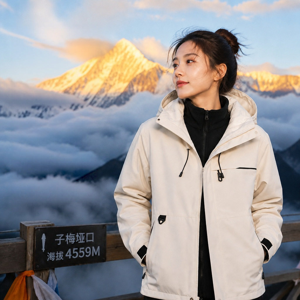 骆式同款冲锋衣三合一女户外三防旅游登山服男款秋冬防风防水外套