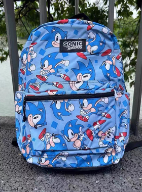外贸  索尼克sonic卡通轻便双肩包 休闲背包 学生书包 学院风
