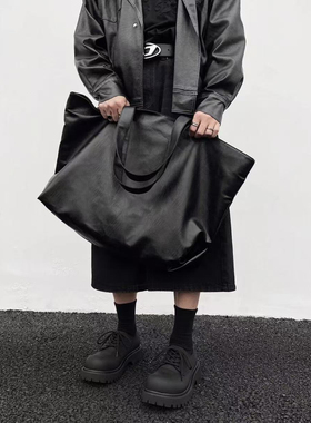 轻便软皮单肩男女手提袋短途旅行大容量休闲包原创通勤上课托特包