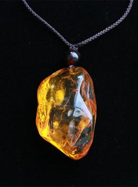 随形珠子项坠天然琥珀送手编绳