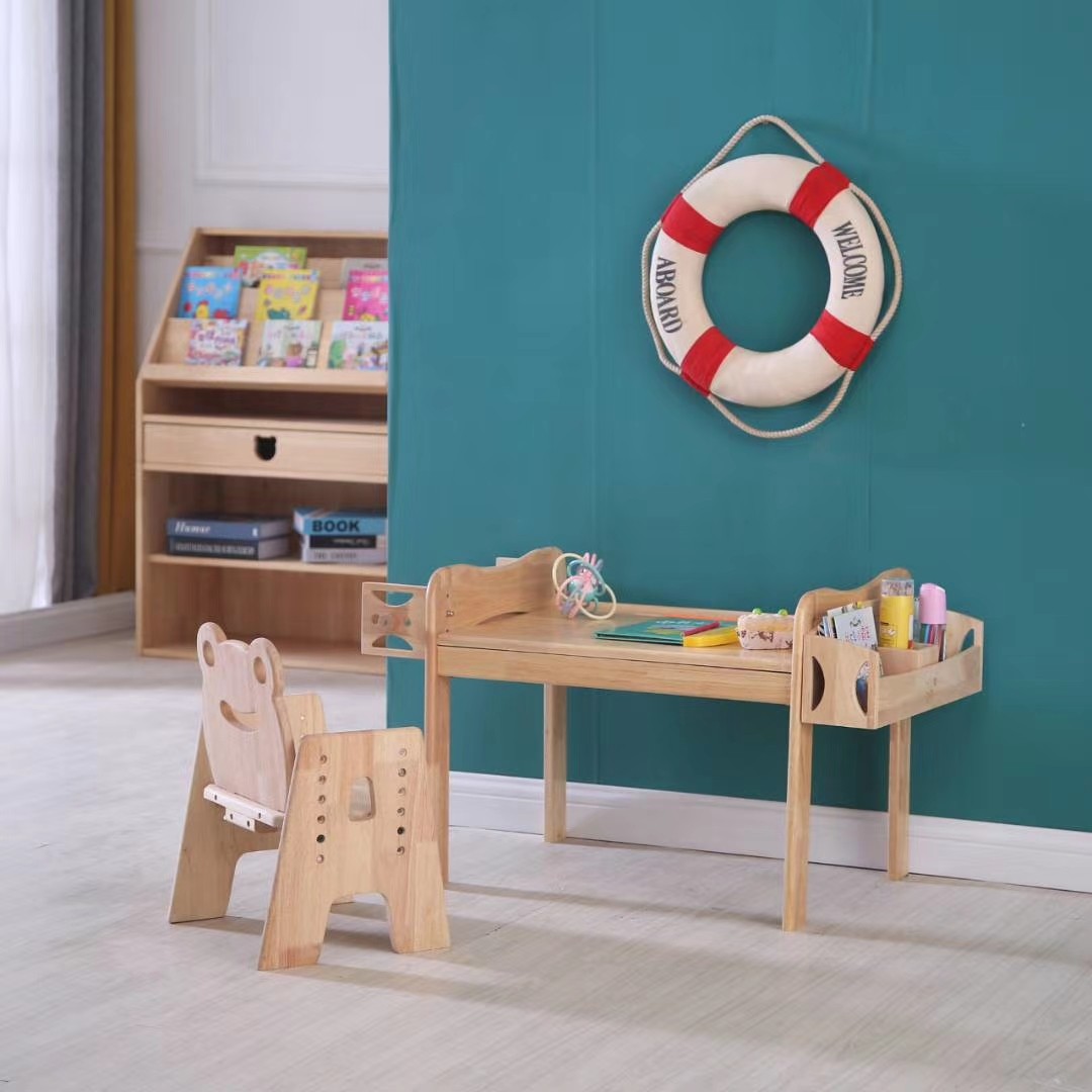 枫桠轩木制儿童桌椅套装幼儿园学习桌宝宝游戏桌绘画玩具小书桌