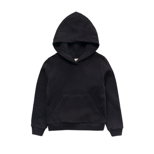 童装洋气卫衣男童秋冬黑色连帽休闲上衣女童纯色宽松长袖外套
