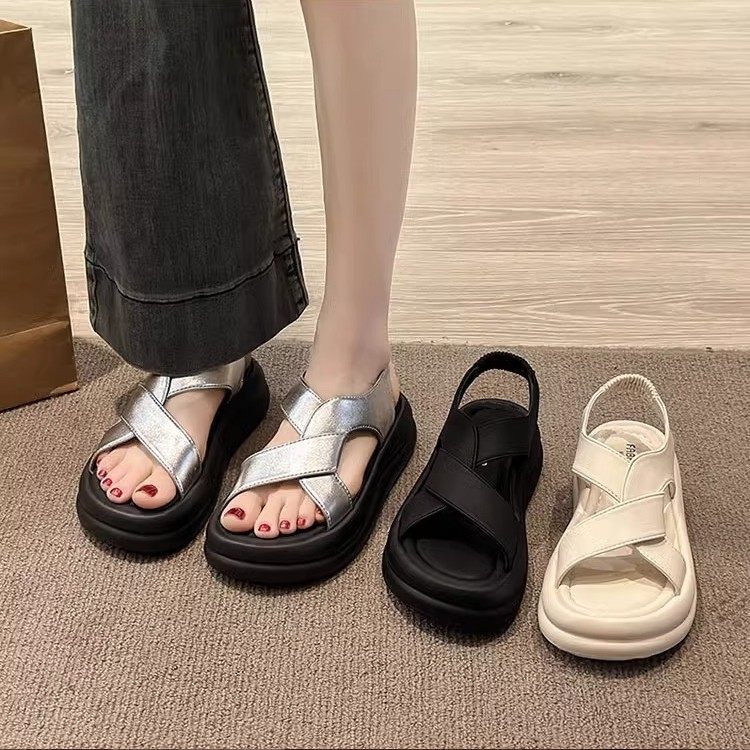 青岛福客来女鞋代工厂厚底松糕凉拖鞋女夏外穿2026新款增高高跟软,女鞋,罗马凉鞋,淘宝优惠券,粉丝福利购,淘宝优惠卷