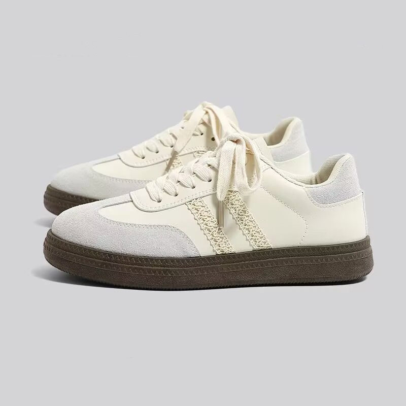 青岛福客来女鞋代工厂复古德训鞋女款2026春季新款百搭小白鞋平底,女鞋,德训鞋,淘宝优惠券,粉丝福利购,淘宝优惠卷