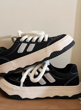 青岛福客来女鞋 断码清仓小众厚底帆布鞋女2026春季新款学生百搭c