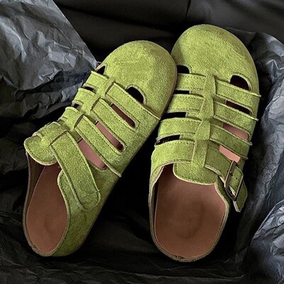 青岛福客来女鞋代工厂复古猪笼勃肯鞋女百搭2026新款春夏外穿一脚