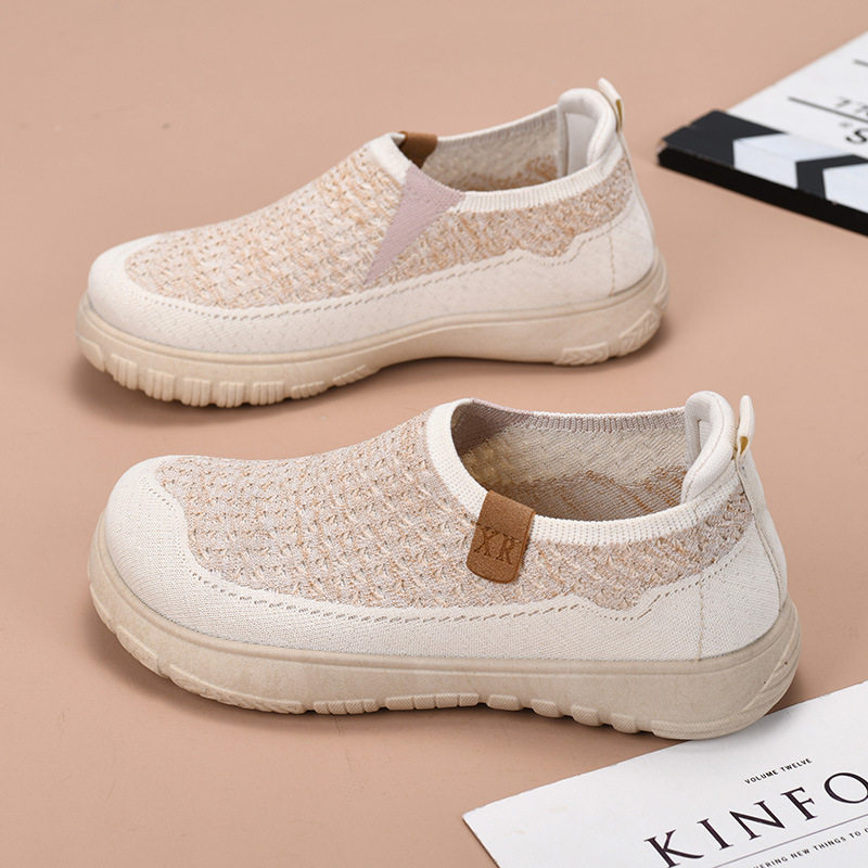 青岛福客来女鞋代工厂2026年夏季飞织布鞋女单鞋女透气中老年妈妈,女鞋,健步鞋,淘宝优惠券,粉丝福利购,淘宝优惠卷