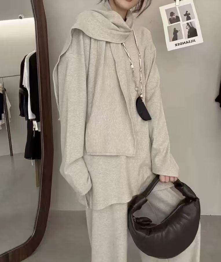 ZMS韩货 慵懒随性磨毛软糯围巾三件套