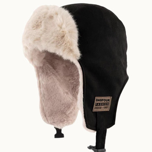 雷峰帽男女皮毛一体帽子女秋冬季帽子骑车防寒保暖麂皮绒帽子跨境