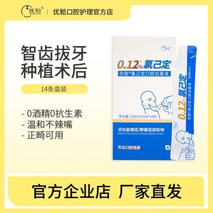 优牙合智齿拔牙种植术后正畸抑菌含漱液TITI氯己定漱口水清新口气