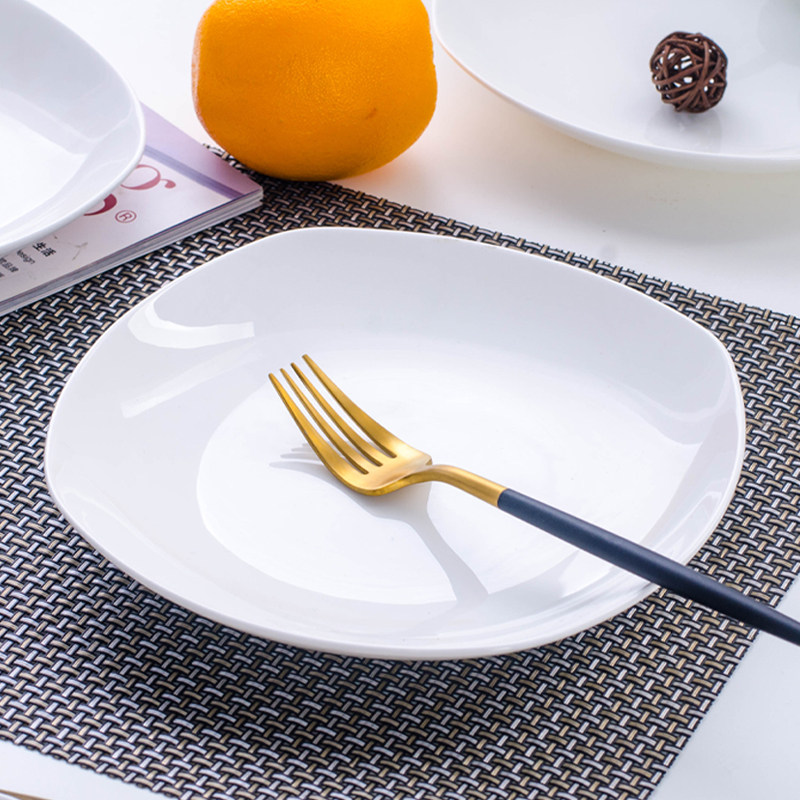 方形菜盘骨瓷深汤盘家用唐山陶瓷餐具盘子碟子欧式纯白碗盘套装,餐饮具,盘,淘宝优惠券,粉丝福利购,淘宝优惠卷