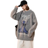 XZ213-19MY07-P65控88高质量加厚毛衣大码中性秋冬宽松圆领毛衣，男装针织衫/毛衣，星座213