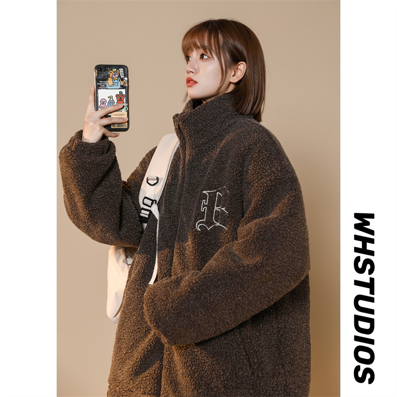 XZ213-MY45-P128控148外套冬季刺绣羊羔毛高品质重磅美式棉服,男装棉衣,星座213
