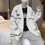 XZ213-19MY01-P88控108针织开衫毛衣大码贴布宽松男士，男装针织衫/毛衣，星座213