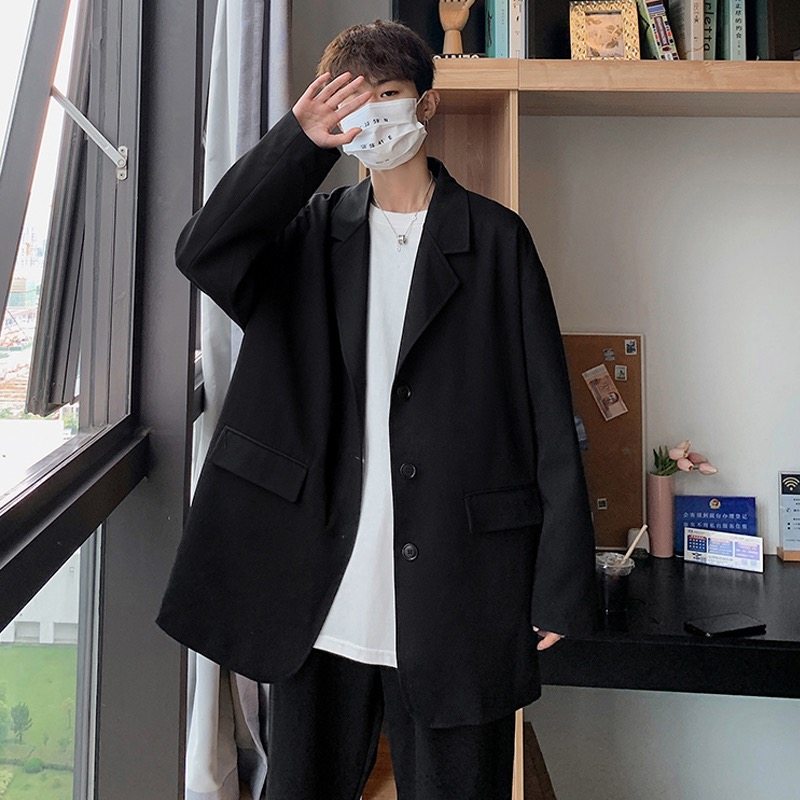 19XZ03-P128 -控148港风2025秋装新西服男套装休闲宽松大码图片