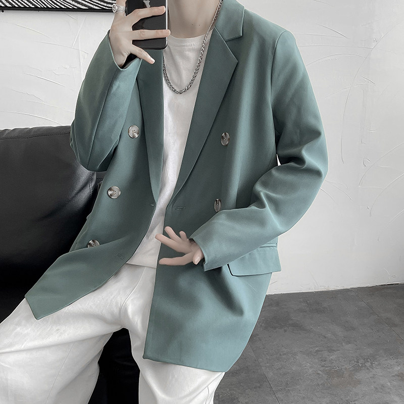 XZ213-19XZ06-七色大码西装男港风排扣西服M-5XL,男装西服套装,星座213