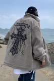 XZ213-MY39-P138控158港风大码刺绣夹棉加厚刺绣十字架立领棉服，男装棉衣，星座213