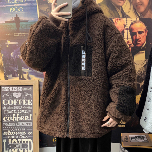MY18-P148控168 加厚羊羔毛连帽棉衣 高品质棉服图片