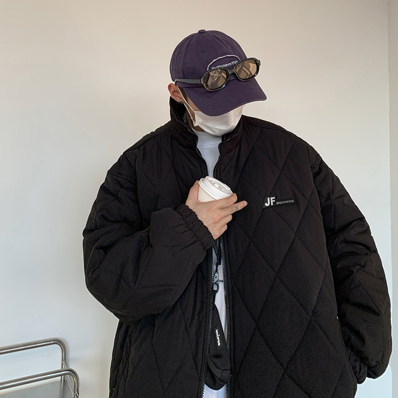 M05-P98控118-菱形格加厚棉服绿色现货,男装棉衣,星座213