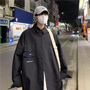 XZ213-CS006-P45控58休闲大码工装纯色衬衫图片