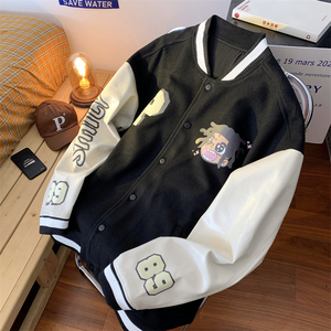 JK02-P88控108港风大码龙凤尼发泡印花棒球服图片