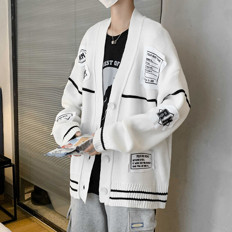 XZ213-19MY01-P88控108针织开衫毛衣大码贴布宽松男士,男装针织衫/毛衣,星座213