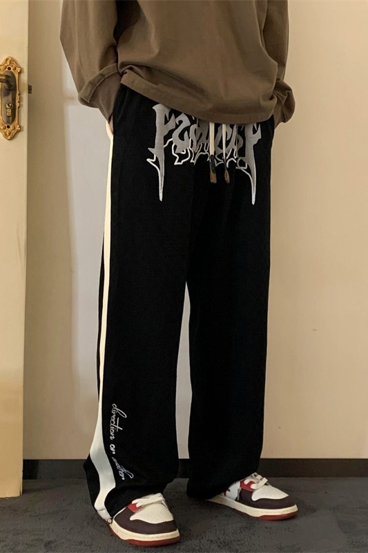 XZ213-DK43-P65控78港风大码针织卫裤发泡工艺高弹力,男装休闲裤,星座213