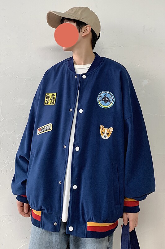 2021春季情侣外套男夹克绣花个性动物XZ213-19JK11-P105,男装夹克,星座213