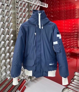 连帽飞行羽绒夹克男女情侣羽绒服滑雪服 01短款 不打烊 白标冰川