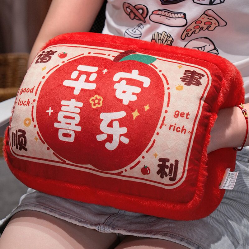 可爱冬季暖手抱枕插手毛