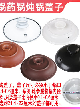 一壶百饮陶瓷紫砂锅煲汤煮粥电炖锅煎药壶中药罐通用玻璃盖子配件